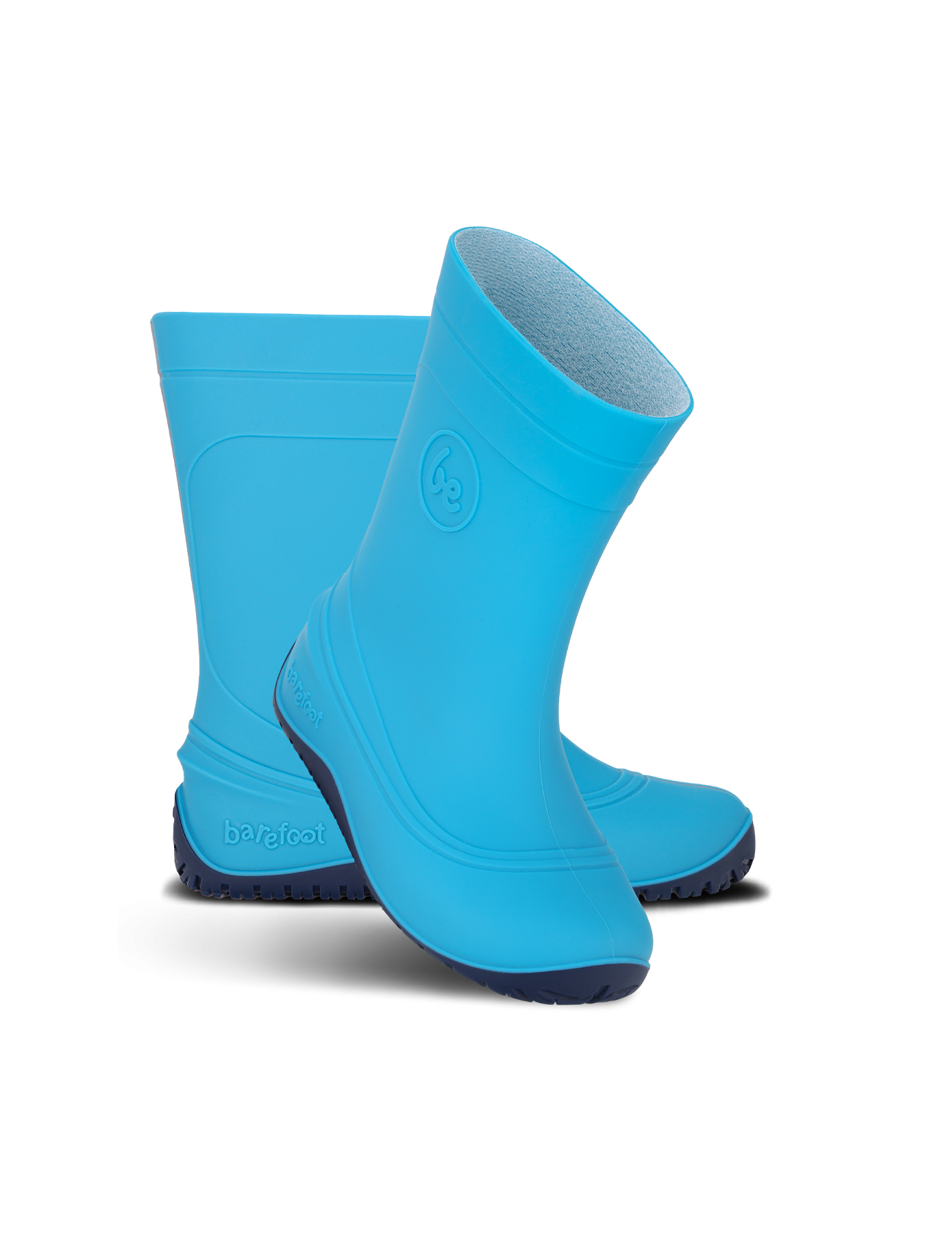 Dětské barefoot holínky Be Lenka Pudds - Aqua Blue modré zepředu
