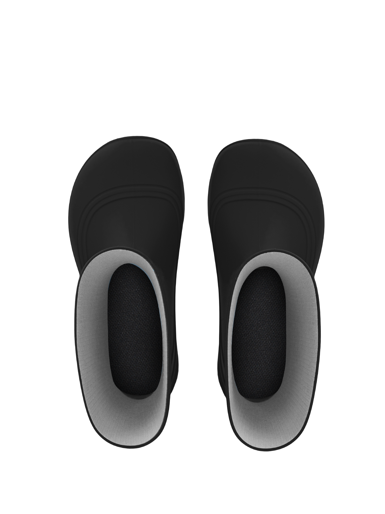 Dětské barefoot holínky Be Lenka Pudds - Black černé s šedou podrážkou shora