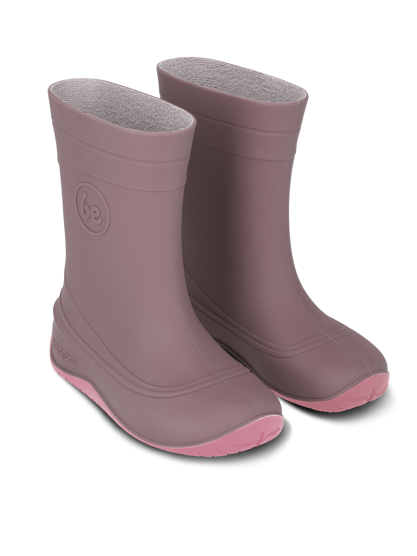 Dětské barefoot holínky Be Lenka Pudds - Misty Pink mlhavě růžové zpředu