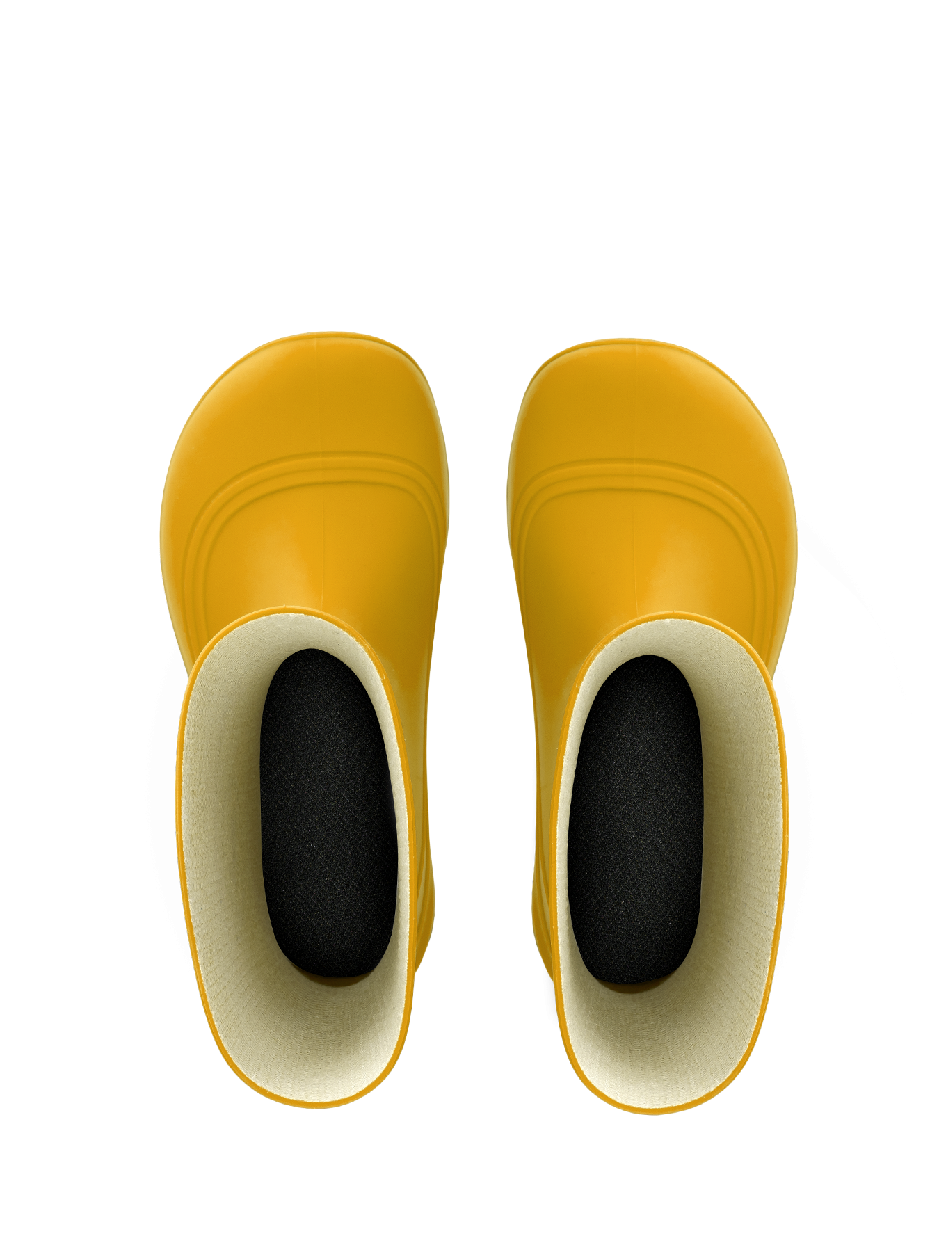 Dětské barefoot holínky Be Lenka Pudds - Yellow žluté shora