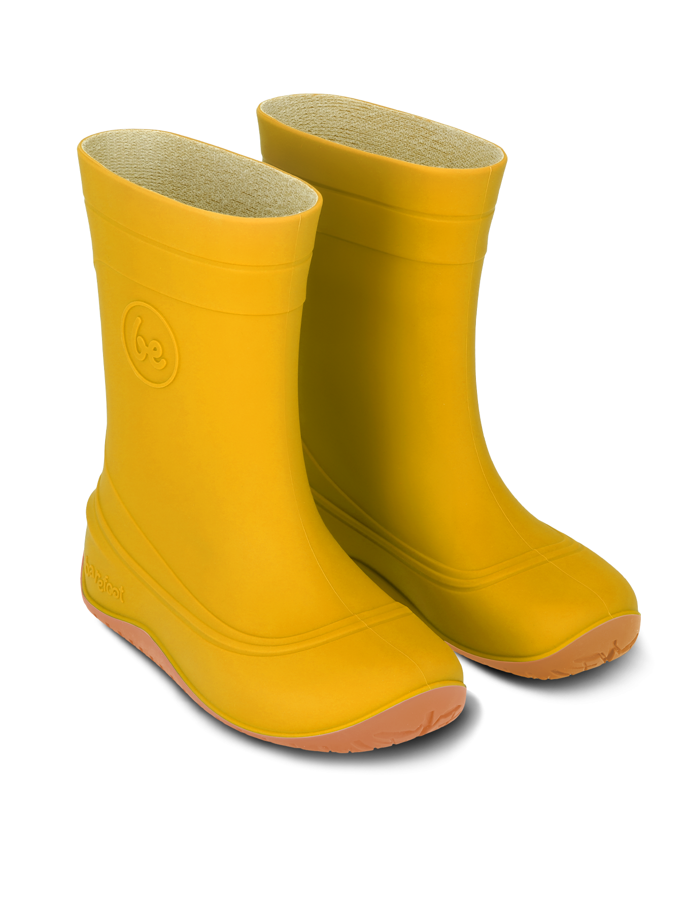Dětské barefoot holínky Be Lenka Pudds - Yellow žluté zepředu