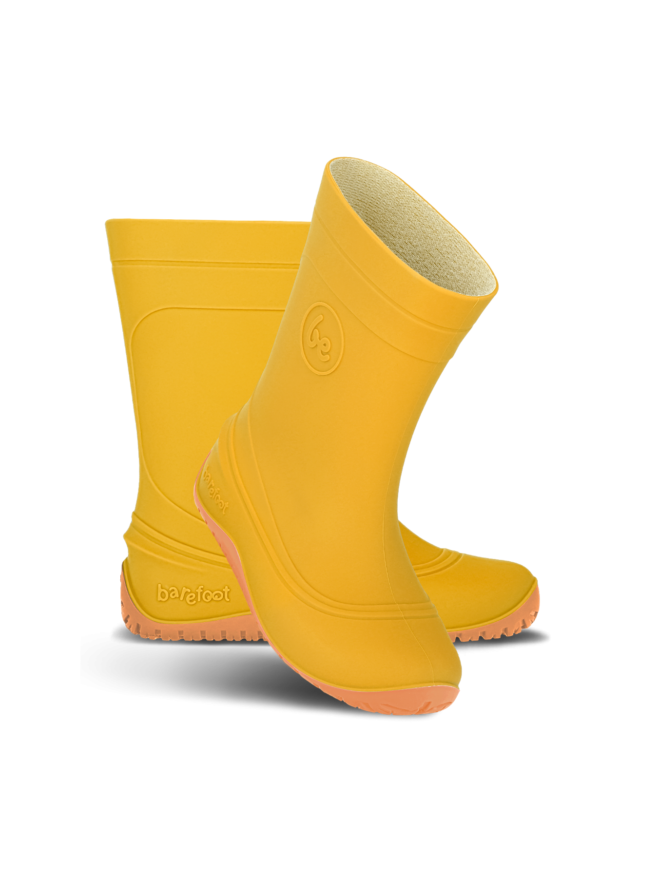 Dětské barefoot holínky Be Lenka Pudds - Yellow žluté z boku