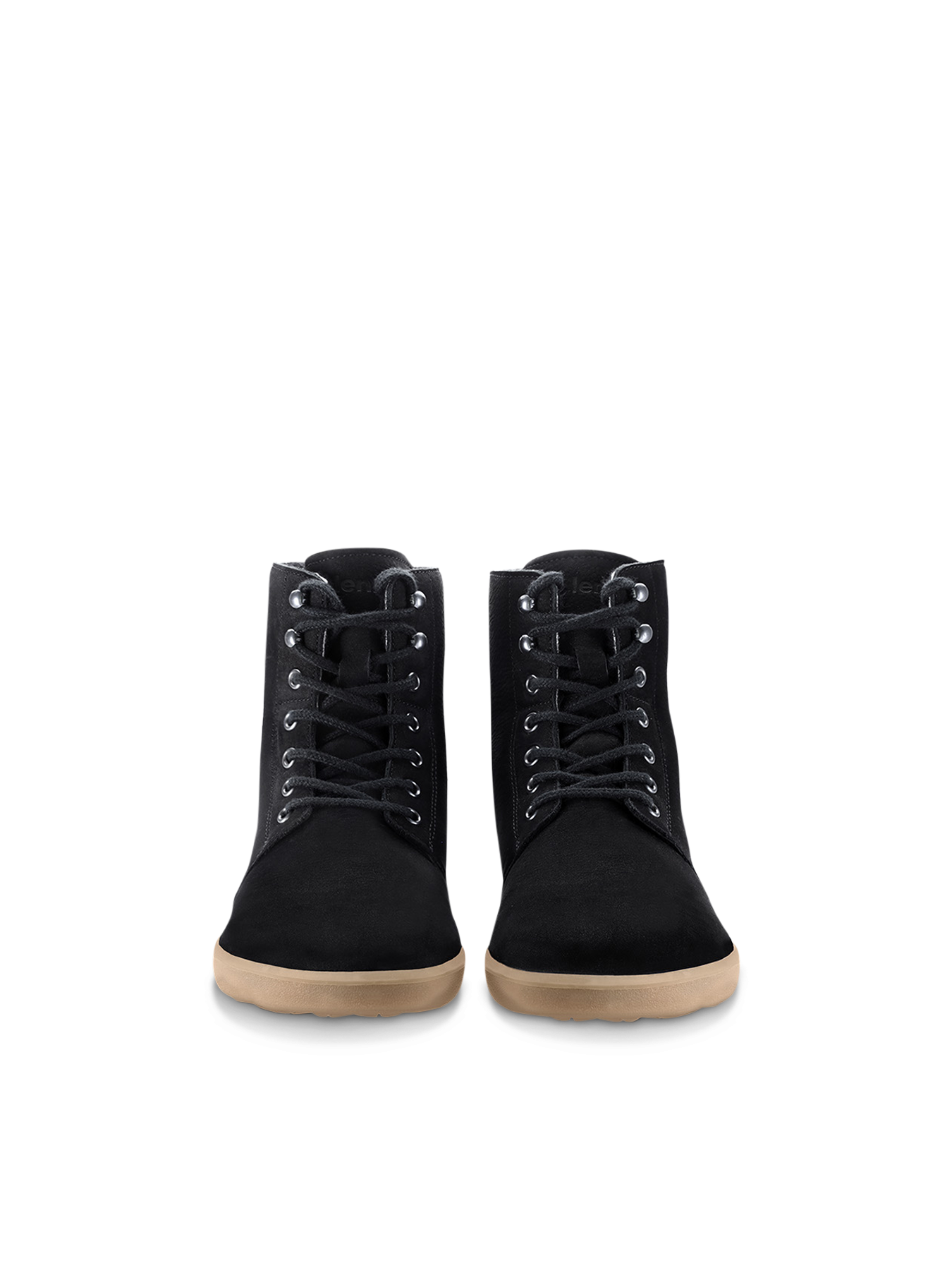 Zimní zateplené vysoké barefoot boty Be Lenka Winter 3.0 - Matt Black matné černé s béžovou podrážkou zpředu