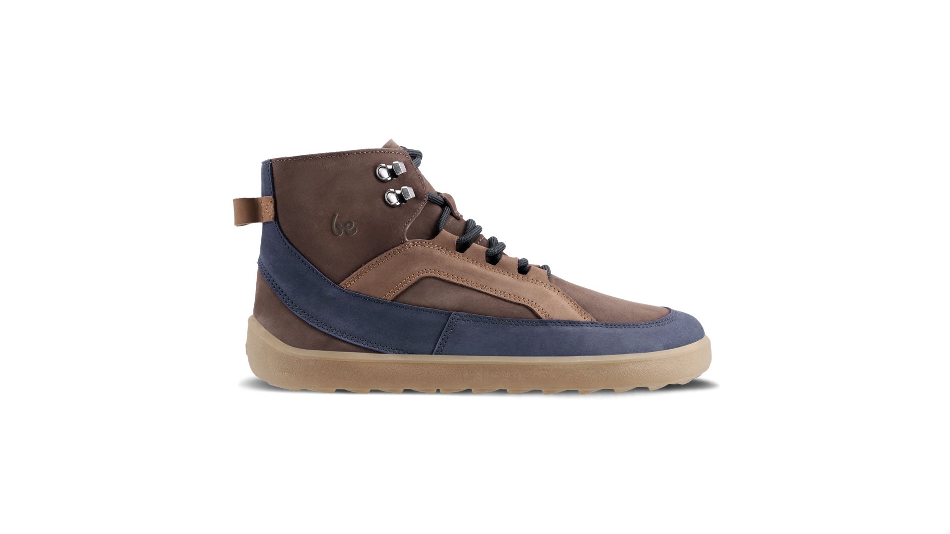 Zimní kotníkové barefoot boty Be Lenka York - Brown & Navy hnědo-modré zprava
