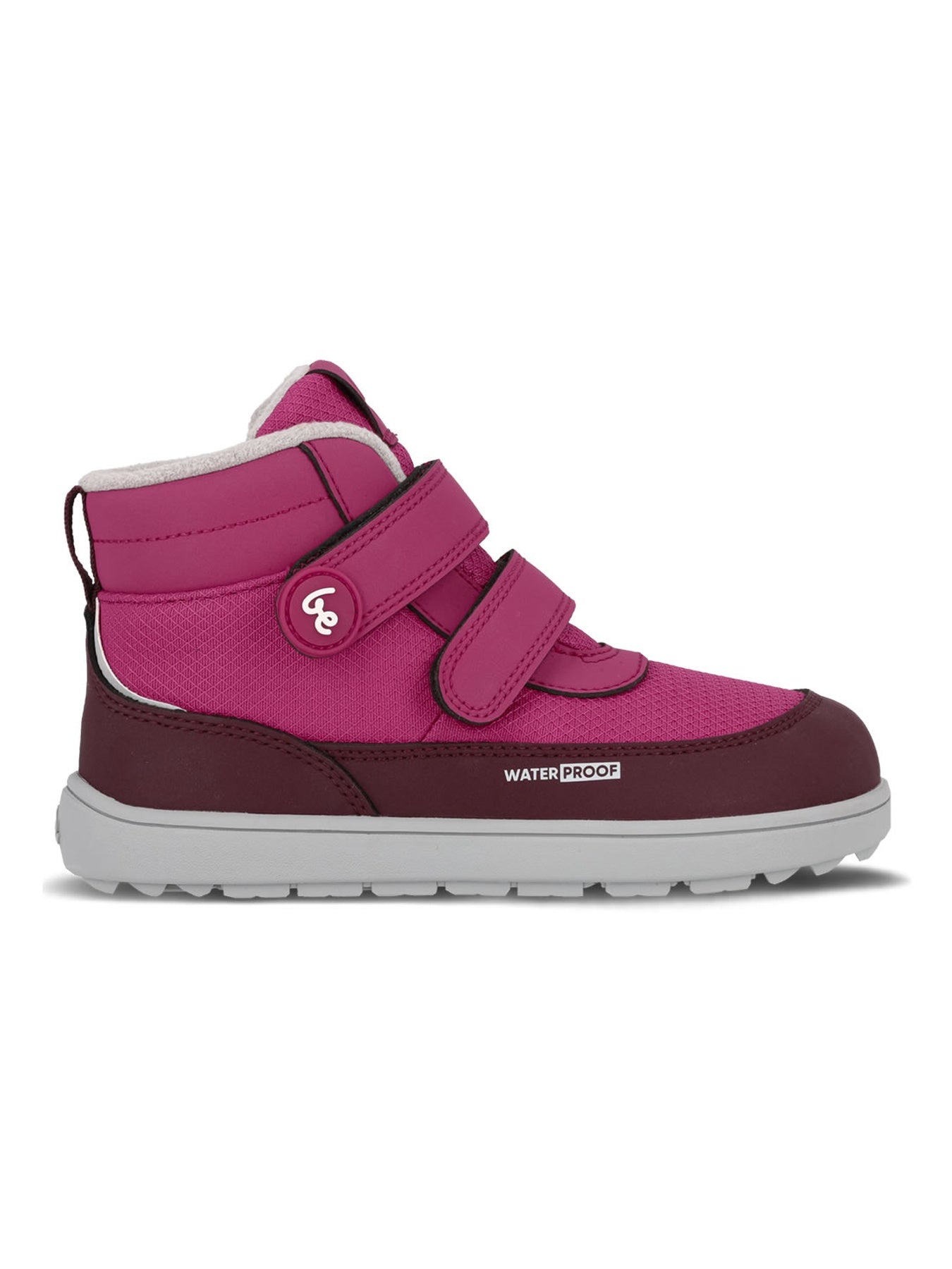 Dětské zimní barefoot boty Be Lenka Zippu - Berry & Grey