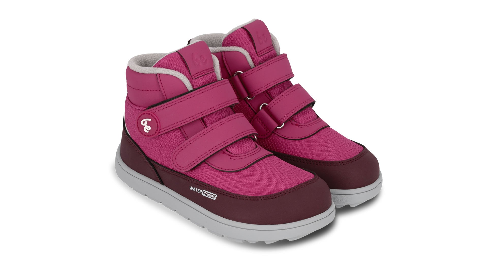 Dětské zimní barefoot boty Be Lenka Zippu - Berry & Grey