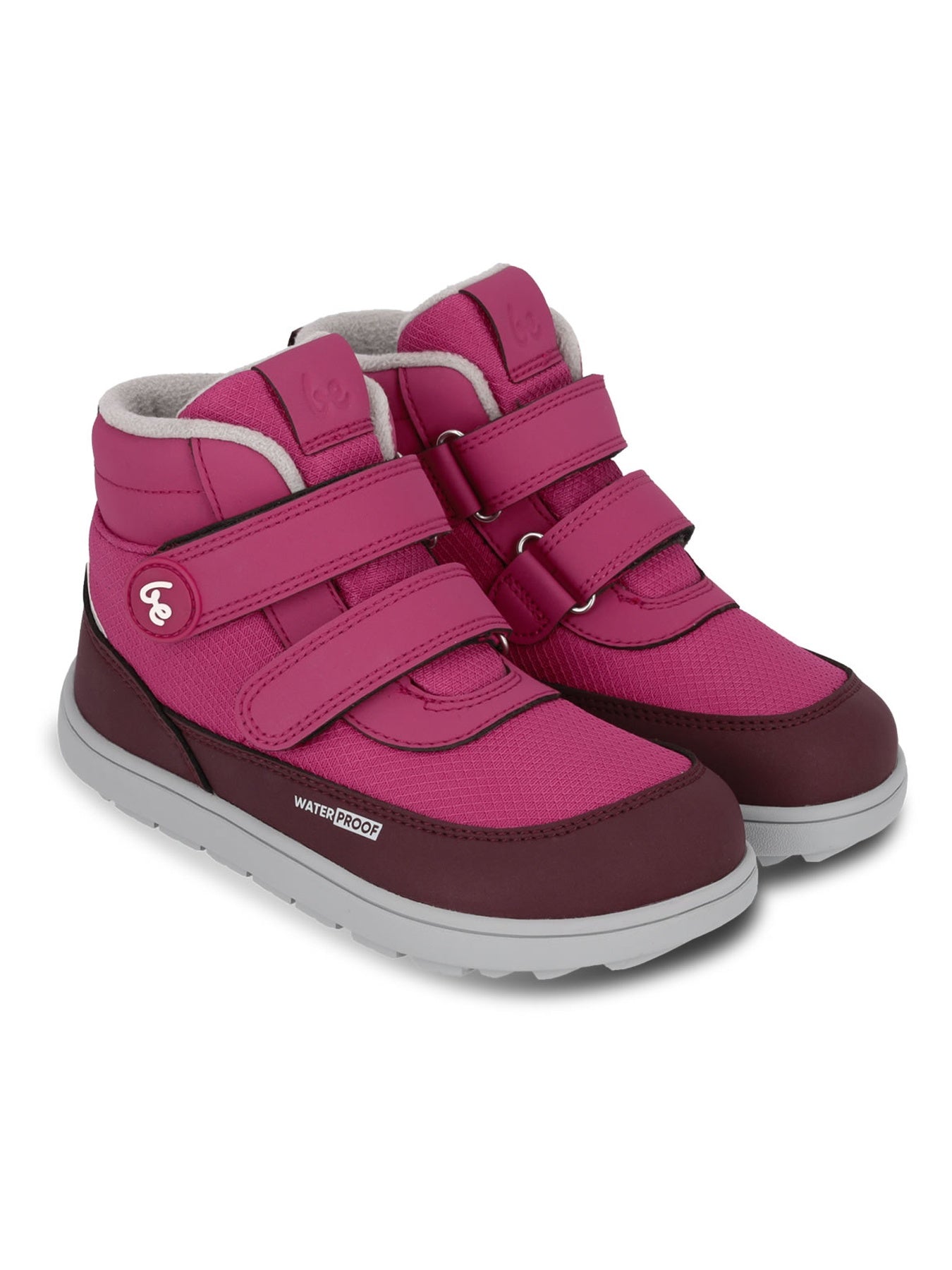 Dětské zimní barefoot boty Be Lenka Zippu - Berry & Grey