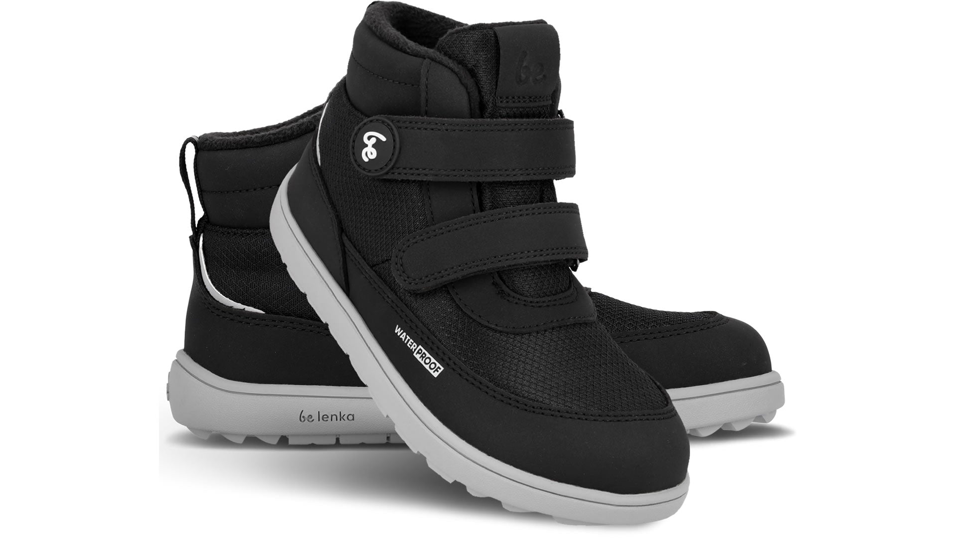 Dětské zimní barefoot boty Be Lenka Zippu - Black & Grey