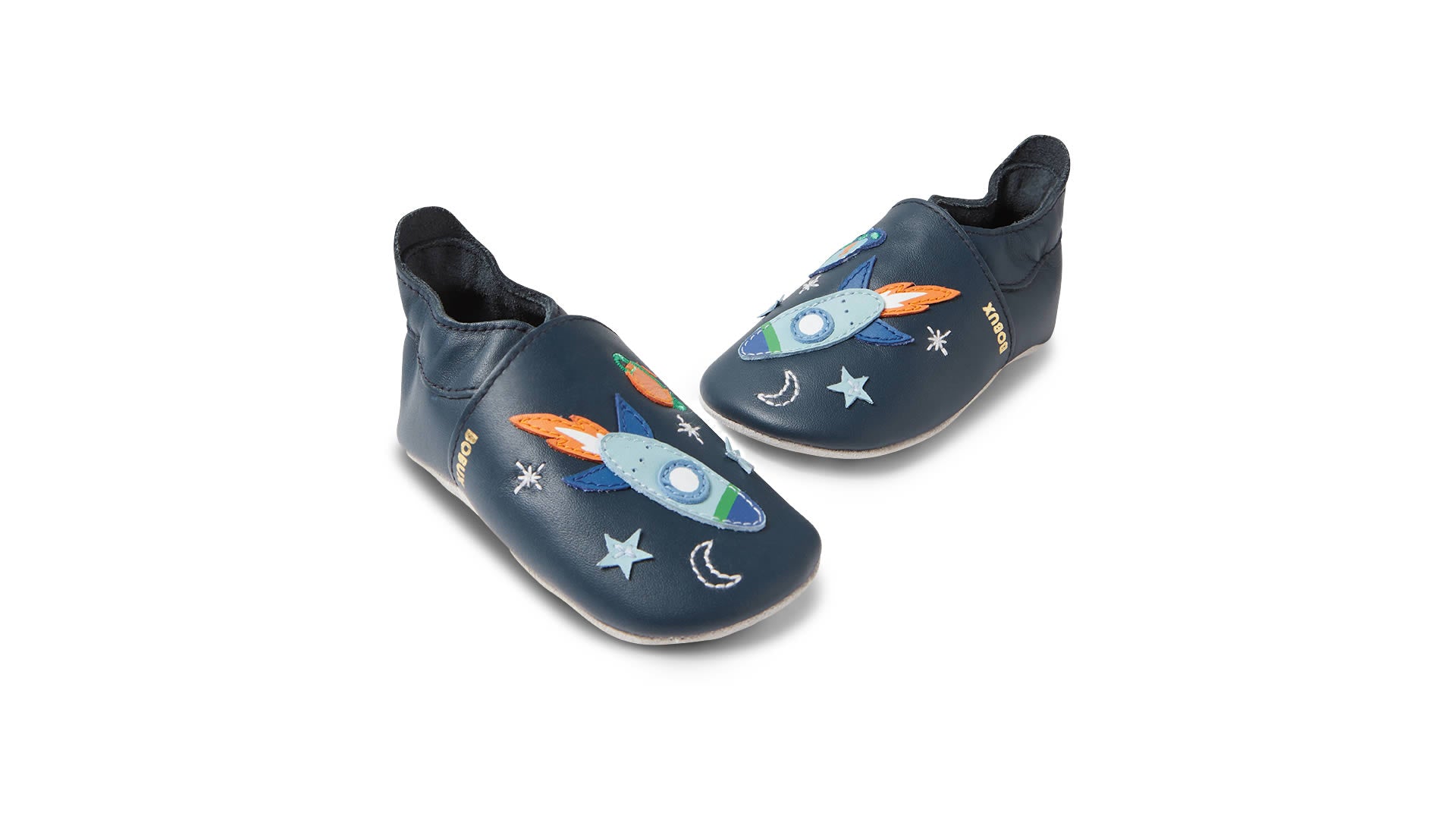 Bobux Soft sole Cosmic Rocket Navy - pohled ze předu