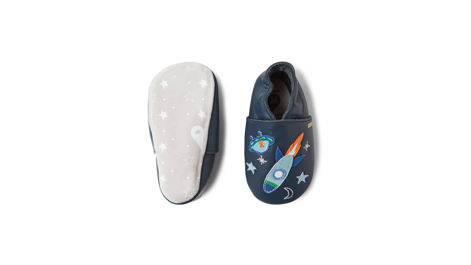 Bobux Soft sole Cosmic Rocket Navy - svršek - podrážka