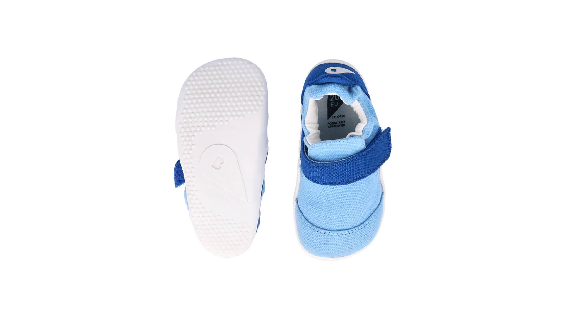 Bobux Xplorer Go Organic Powder Blue + Snorkel Blue - svršek - podrážka
