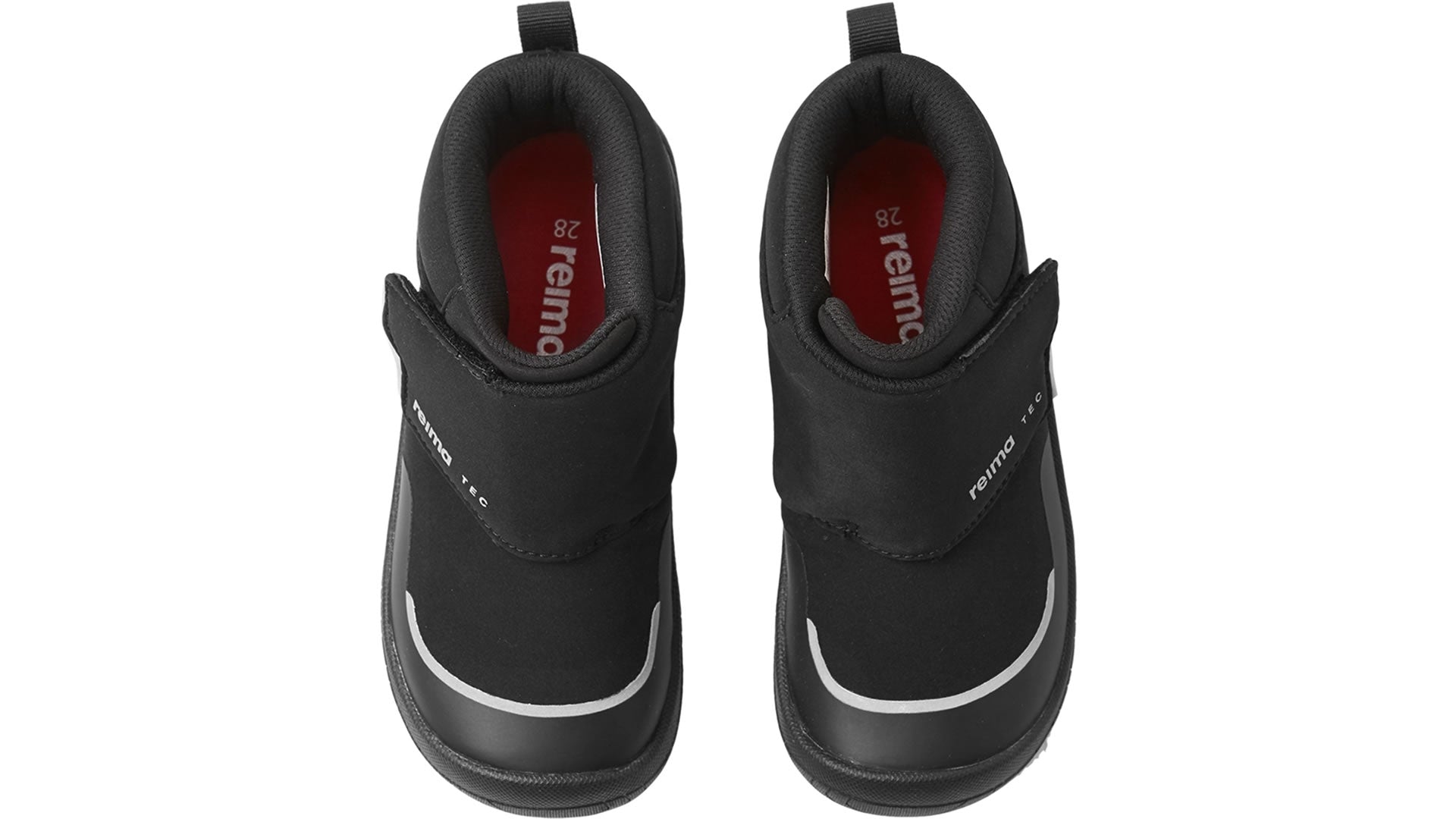 Reima Hyppii Black - dětské barefoot  boty s membránou na suchý zip v černé barvě - pohled shora