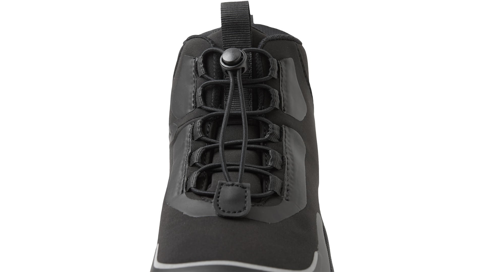 Reima Loikkii Black - voděodolné barefoot boty v černé barvě s rychlošněrováním - detail vázaní