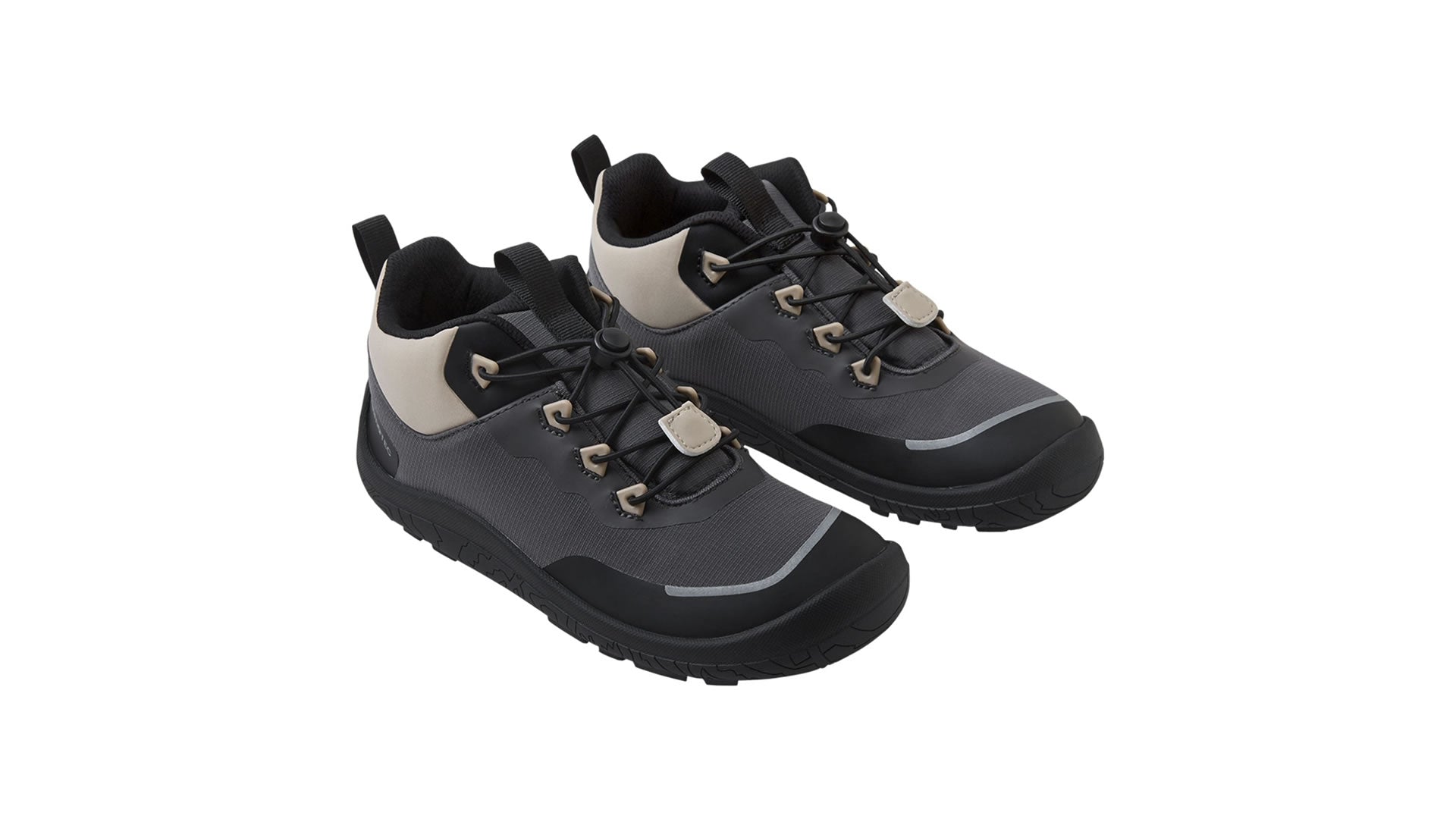 Reima Sankari Soft Black - barefoot  černo-šedé boty s membránou - pohled zpředu