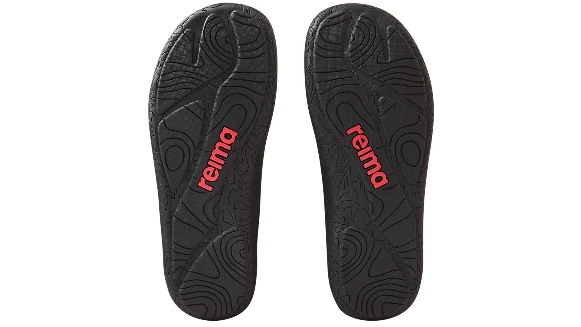 Reima Tallusteli Black - dětské barefoot tenisky s voděodolnou membránou v černé barvě s rychloupínáním - pohled na podrážky