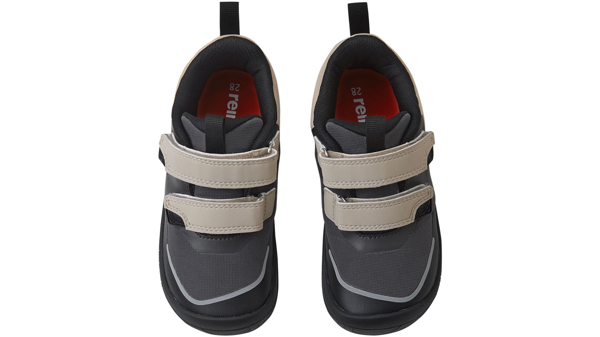 Reima Viikari Soft Black - dětské přechodové barefoot boty s membránou v černo-šedé barvě - pohled shora