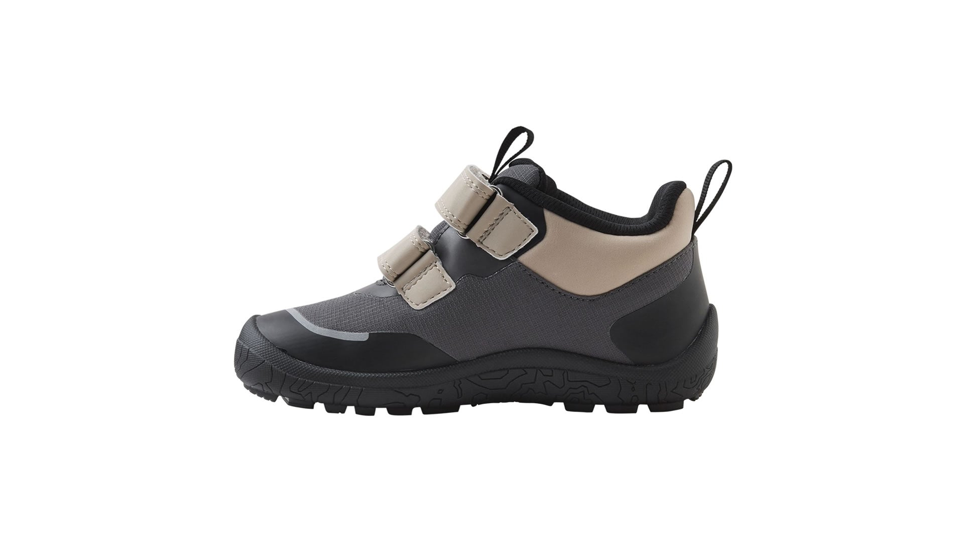 Reima Viikari Soft Black - dětské přechodové barefoot boty s membránou v černo-šedé barvě - pohled na vnitřní stranu