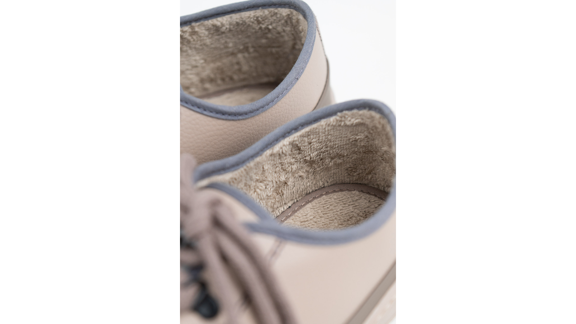 Sambas The Bambas Bamba Duna tenisky z rostlinné kůže v bahenní barvě pohled na detail podšívky.