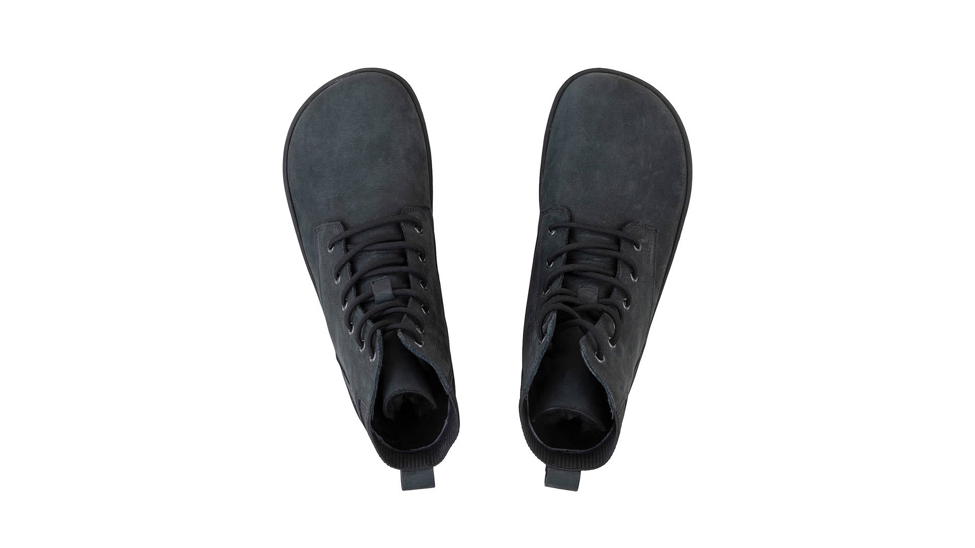 Detailní pohled shora na barefoot boty Shapen Urbaneer 2.0 Grey – moderní design a komfort pro každodenní nošení.